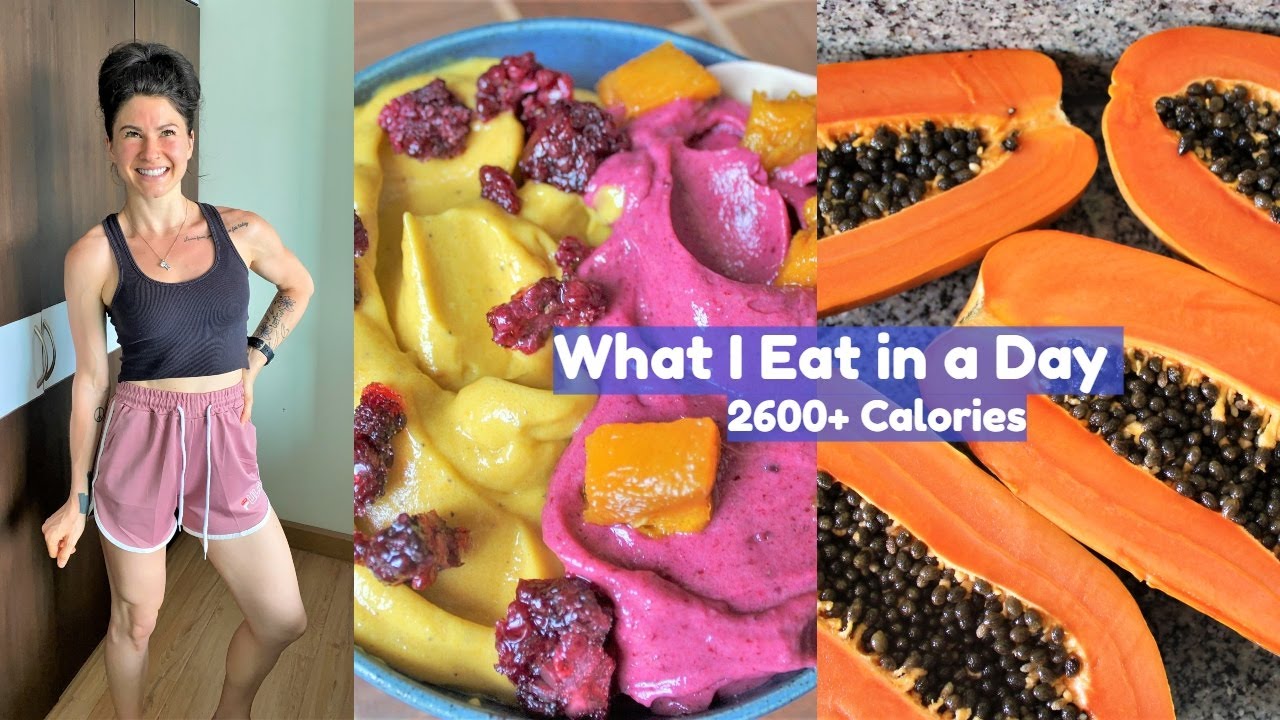 WHAT I EAT IN A DAY \\ 2600+ Calories High Raw Vegan - YouTube