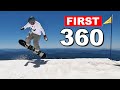 Teaching snowboarder his first backside 360