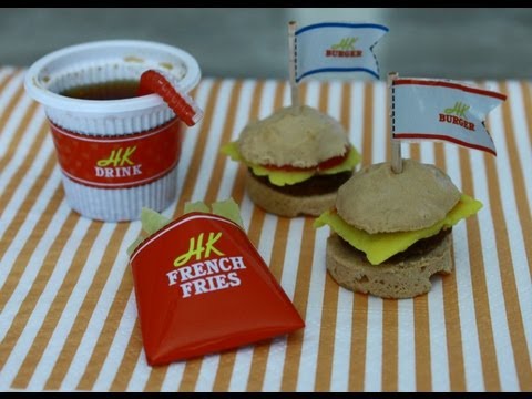 Curiosidades do Japão:Mini Hamburgers kit , Comida em miniatura.