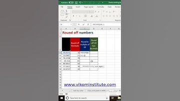 Round off numbers #shorts #youtube #excel #vikominstitute