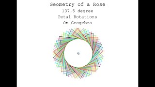 How a Rose Grows - Rotations of 137.5 degrees to make a fibonacci spiral - on a Geogebra