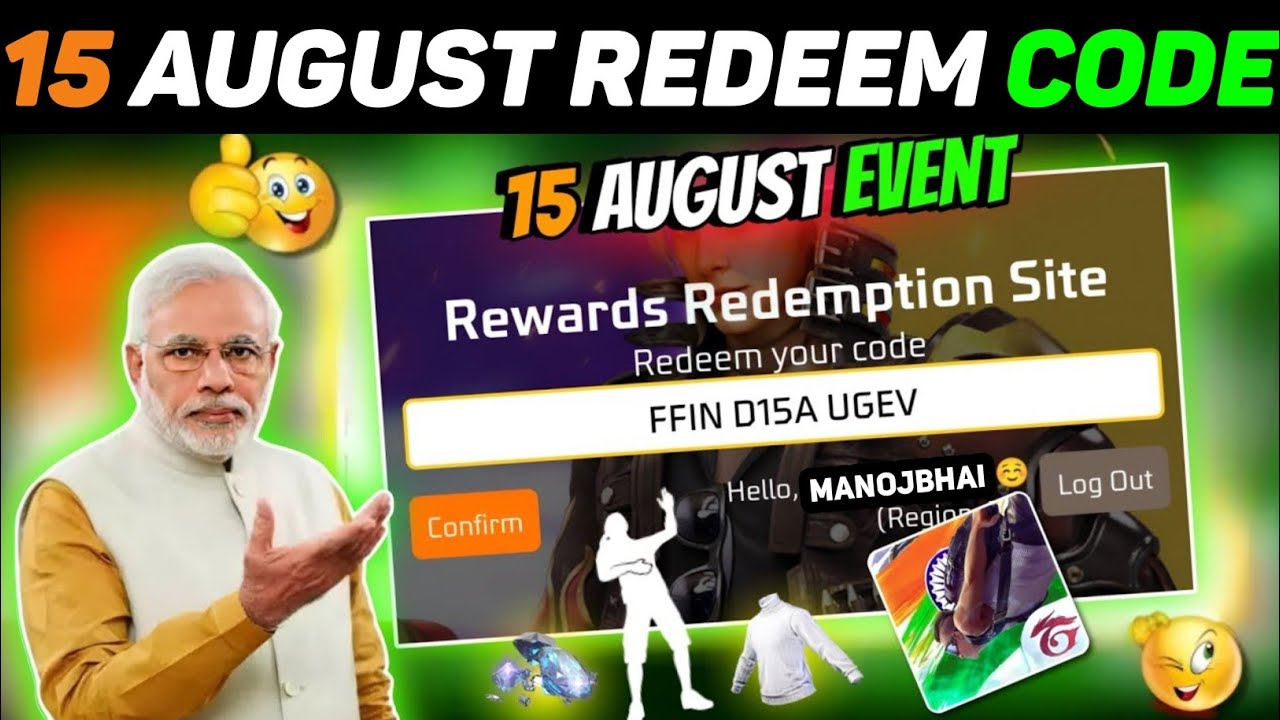 15 August redeem code free fire | free fire 15 august redeem code  | 15 august redeem code
