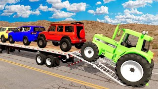 Flatbed Truck McQueen 🚚 | Epic Transportation Fail! Pothole vs Car #223 - BeamNG.Drive