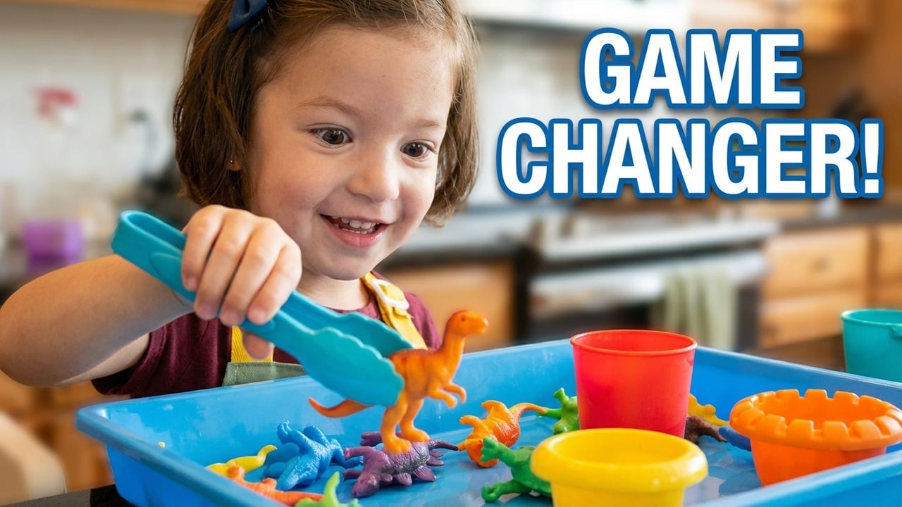 Fine Motor Skills Practice with Colored Cups and Tongs | Toddler ...