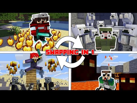 MINECRAFT CHALLENGE NOOB TEAM SWAP DEATH LUCKY BLOCK