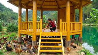 Lieu and Her Son Build the Stairs, Install the Railings, and Paint the Cabin Themselves.