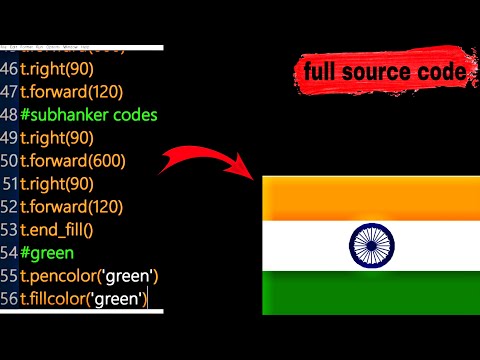 Making indian flag using coding | python turtle graphics | full source code | republic day special