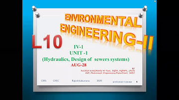 LECTURE-10 ( EE-II -U1-Hydraulics, sewer design) for CIVIL 4yr by RAJESH.K