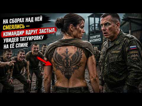 ЕЁ ВЫСМЕИВАЛИ НА СБОРАХ — ТОГДА КОМАНДИР ЗАСТЫЛ, УВИДЕВ ТАТУИРОВКУ НА ЕЁ СПИНЕ