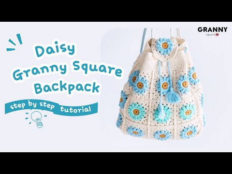 Daisy Granny Square Backpack 