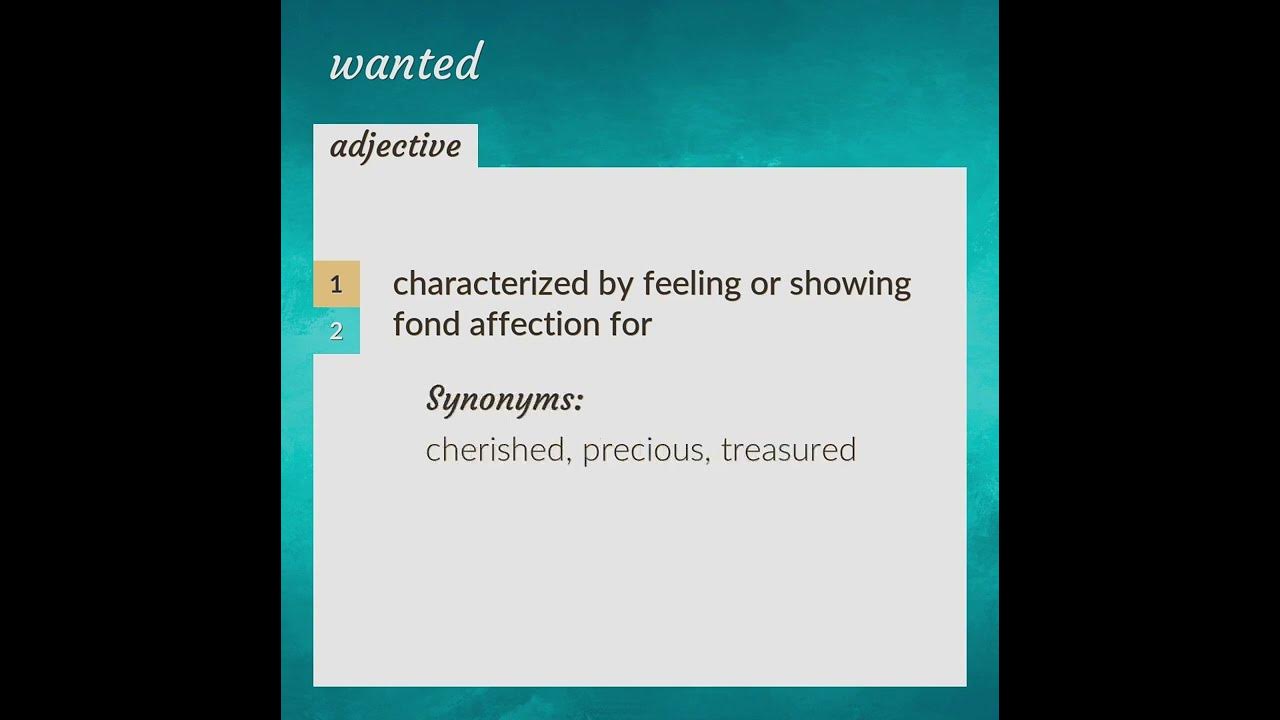 Wanted Meaning Of Wanted YouTube wanted-meaning-of-wanted-youtube