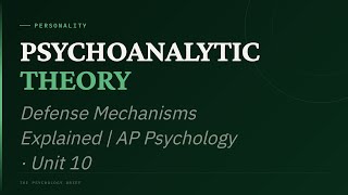 Psychoanalytic Theory: Defense Mechanisms Explained | AP Psychology · Unit 10 | AP Psychology · Unit