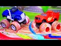 Blaze and the Monster Machines - Race in Paint | Cars and Dinosaur! Cartoon for kids