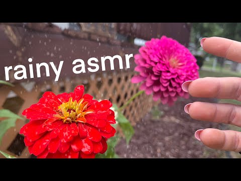 Outdoors raining asmr - build up taps