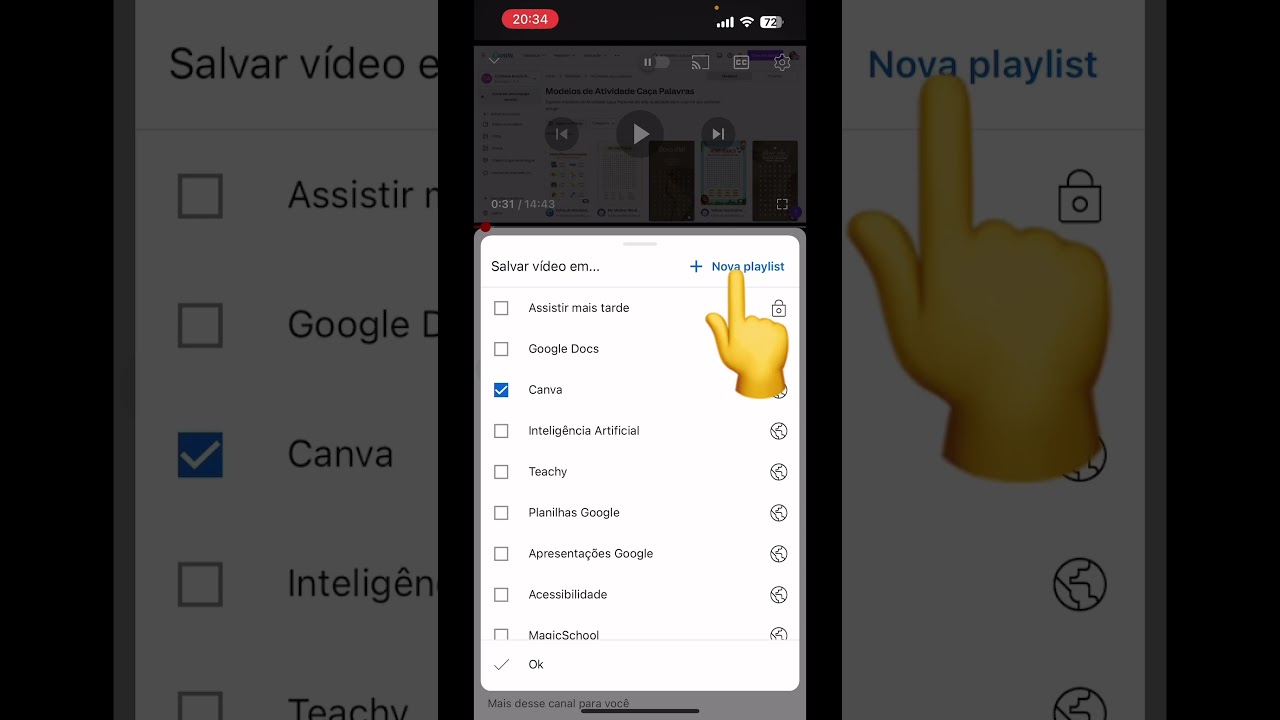 Como criar playlist pelo celular | YouTube