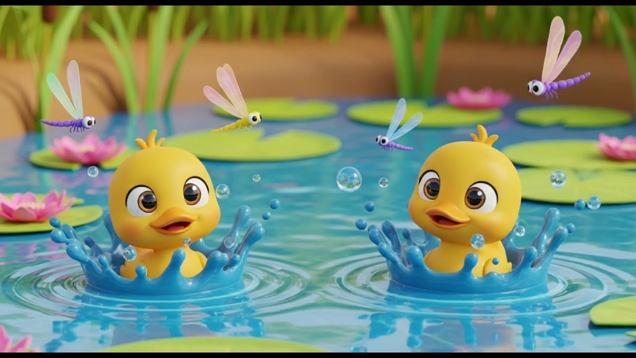 Five Little Ducks Splash At The Crystal Stream Nursery Rhymes Ep14