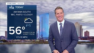Partly cloudy and breezy Friday