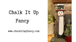 DIY Penguin Porch Leaner Winter Decor Sign