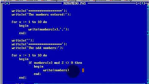 Turbo Pascal Programming  #48 Odd and Even numbers