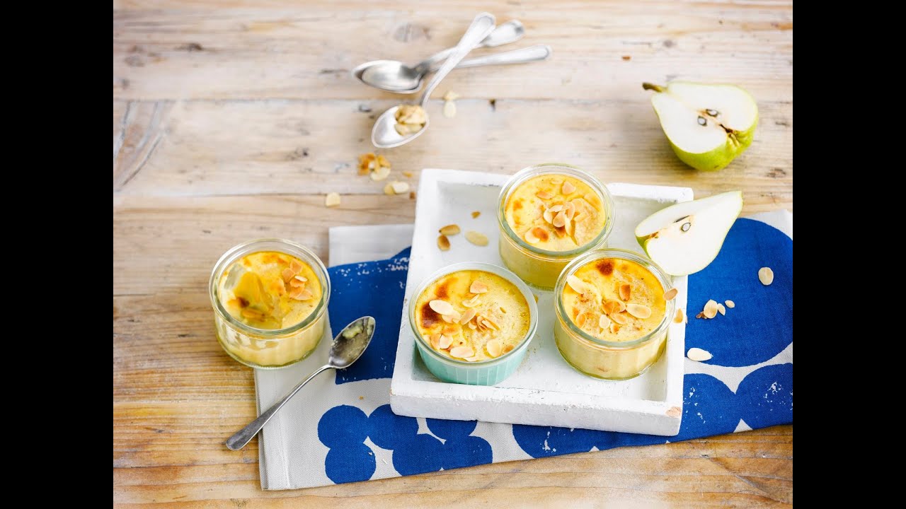 Alpro Recipe - Pear & Almond Pudding - YouTube