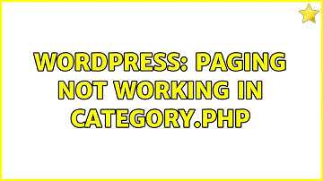 Wordpress: Paging not working in category.php