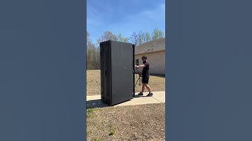 A young System Admin on a walk with his server rack.  Adorable.  #shorts #homelab #networking