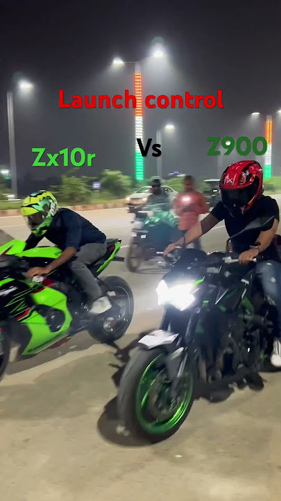 🫣Zx10r Vs z900 launch control Drag Race 🫣🤯 #bike