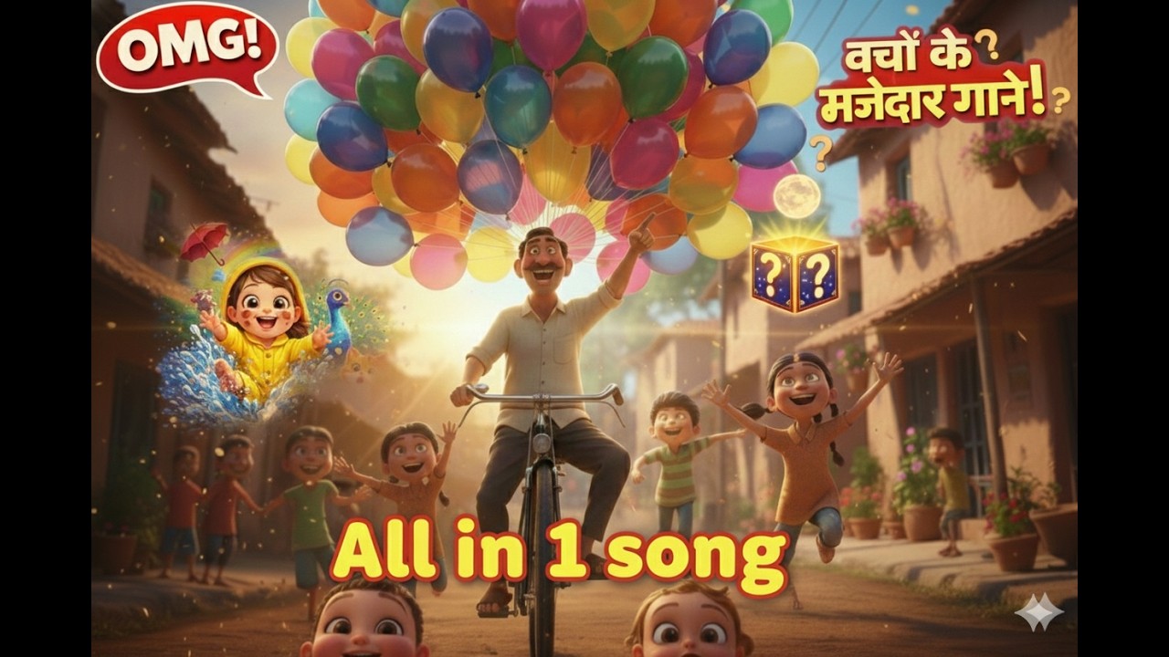 All in 1 Song! 🎈 15 mins Hindi Rhymes Compilation | Gubbare Wala, Mithu Mithu & More | 3D Bal Geet