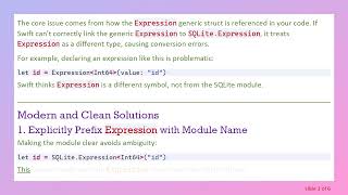 Fixing Cannot convert value of type 'String' to 'Int64' Error in Swift SQLite Expressions