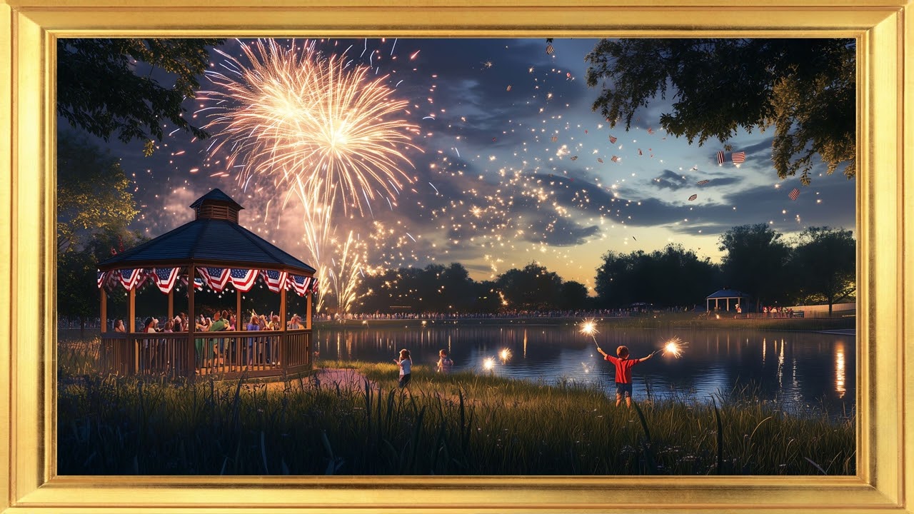 Fireworks Art | Vibrant Celebration Frame TV Art | 4K UHD Wall Art Screensaver Festive Wallpaper