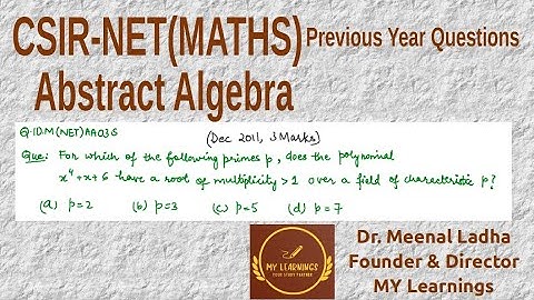 (Q.ID.M(NET)AA03S) Previous Years Question on Abstract Algebra, CSIR UGC NET, Dec 2011.