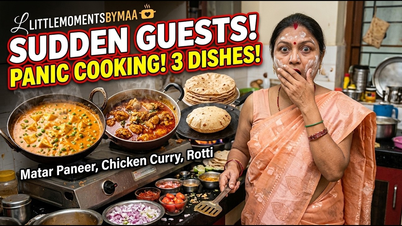 😱अब इतना खाना कौन बनाएगा? Matar Paneer, Chicken Curry & Roti की तैयारी ...