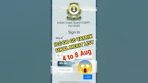 Coast Guard Navik DB GD 2025 Final Merit List #icg #coastguard #result #shorts #meritlist2025