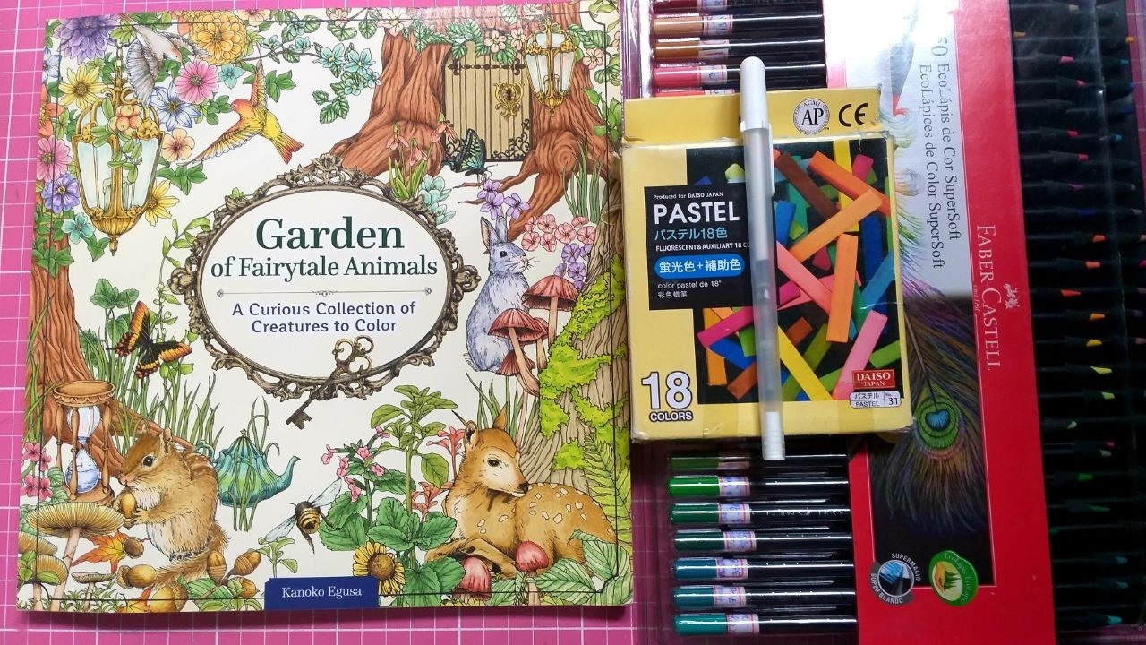 Colorindo Garden of Fairytale Animals com Faber Castell SuperSoft