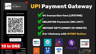 Latest 10 in 1 UPI Payment Gateway Source code Download | Fast UPI Payment, Personal + Business QR