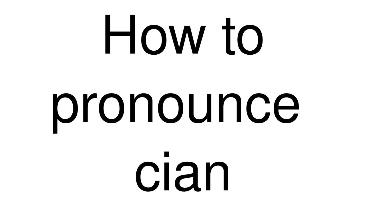 How to Pronounce "cian" (Spanish) YouTube