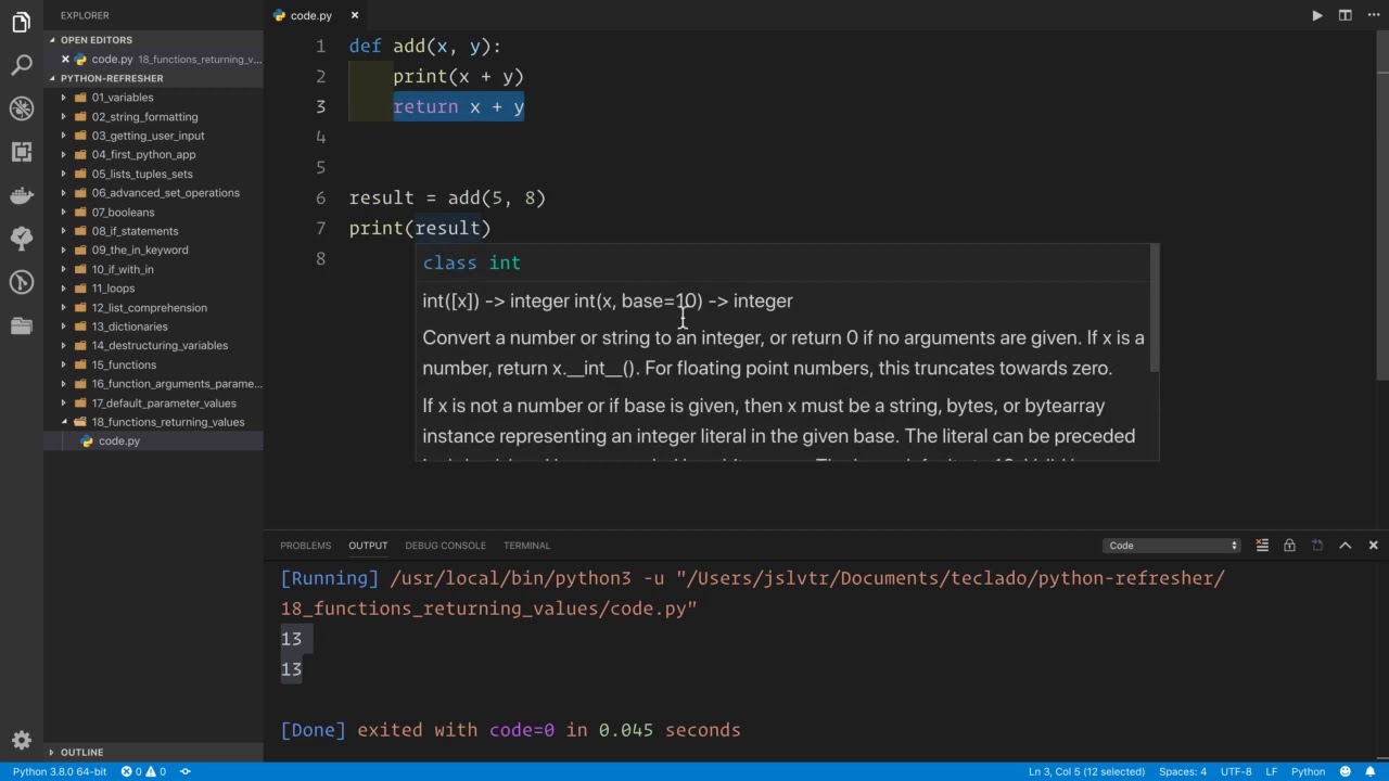 video23 17 Functions returning values - YouTube