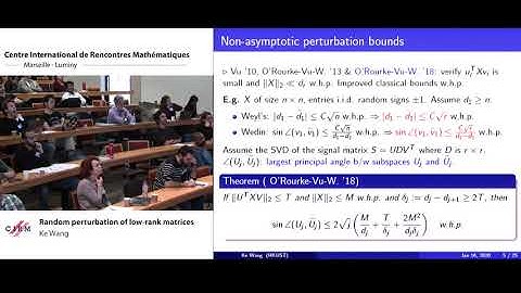 Ke Wang: Random perturbation of low-rank matrices
