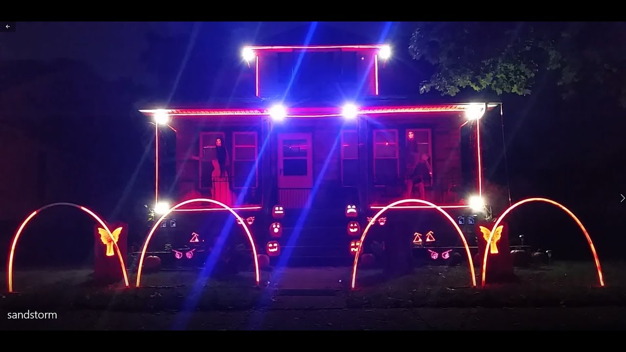 2017 HALLOWEEN LIGHT SHOW! SANDSTORM The House of Oz YouTube