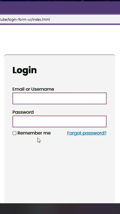 #Part17 Membuat Login Form UI Dengan HTML & CSS  #tutorial #html5 #javascript #html #webdesign #css