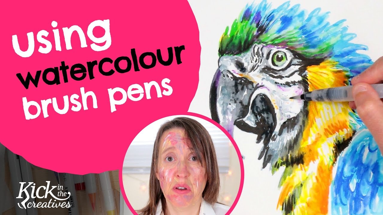 Watercolour Brush Pen Painting Tutorial (Stationery Island Brush Pens Review) - YouTube