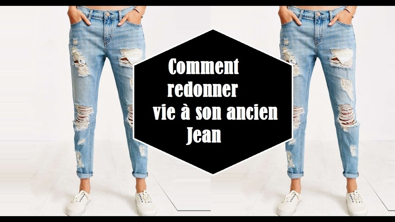 DIY : Distressed Jeans : Comment redonner vie à son ancien Jean - YouTube