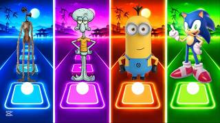 🔥 Tiles Hop EDM Rush: Siren Head vs Squidward Tentacles vs Minion vs Sonic