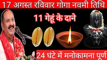  17 अगस्त रविवार गोगा नवमी तिथि।। 11 गेंहू के दाने वाला उपाय जरुर करें।। Pandit Pradeep Mishra ।।