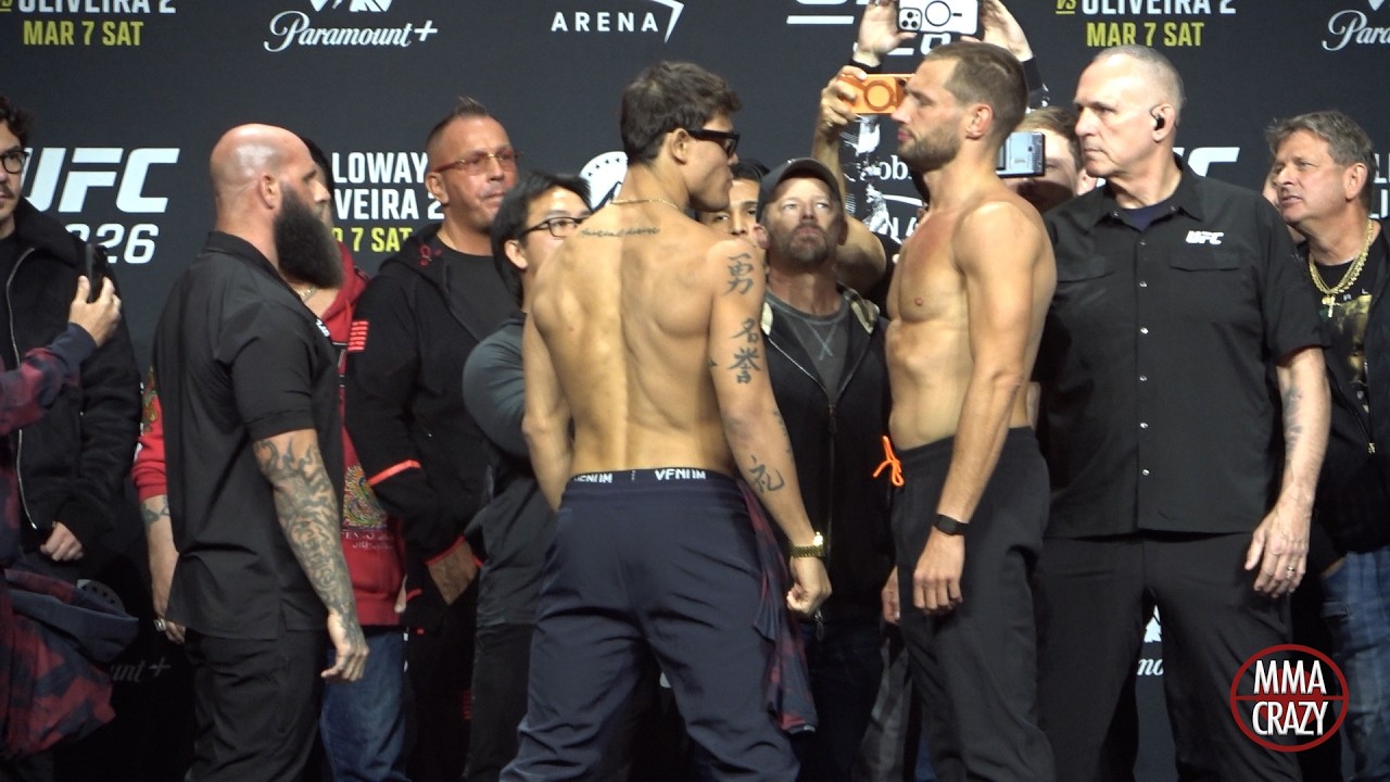 UFC 326: Caio Borralho vs. Reinier de Ridder Weigh in Face Off