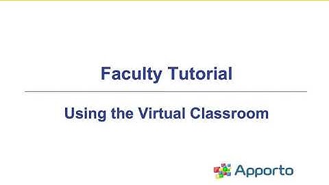 Faculty Tutorial | Virtual Classroom