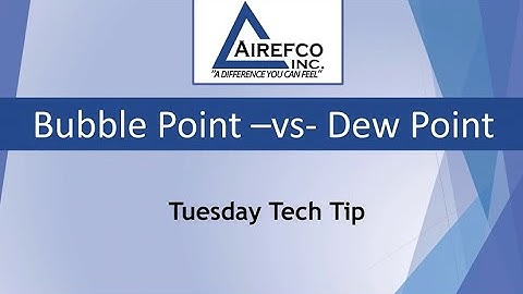 Bubble Point  vs  Dew Point