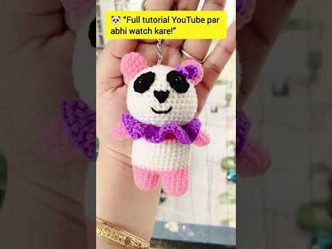 crochet panda keychain #yt #crochet #trending #diykeychain #amigurumi #panda #animals