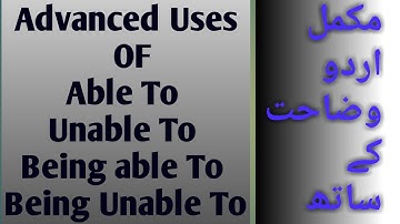 Use Of "Able to / Unable to | Use Of "Being" | English Speaking | English Grammar