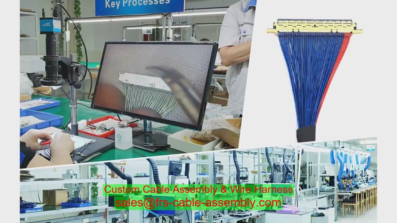 Производитель жгутов проводов Микро-коаксиальный кабель для USB Type-C 4K 51 Pin LVDS Coax Cabline T